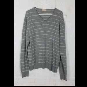 J crew cotton cashmere v neck stripped sweater